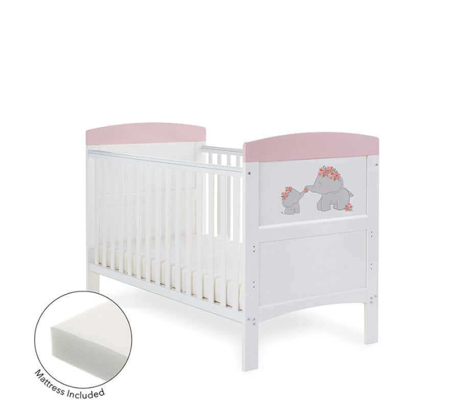 Grace Inspire Cot Bed & Under Drawer - White Background