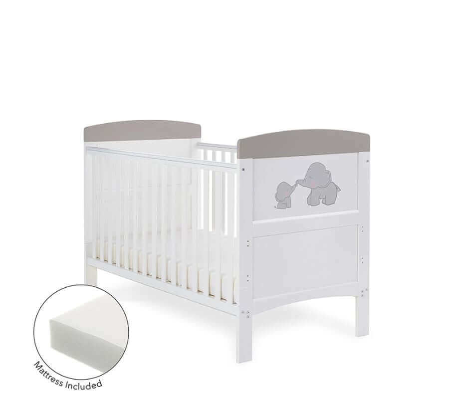 Grace Inspire Cot Bed & Under Drawer - White Background