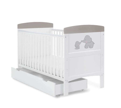 Grace Inspire Cot Bed & Under Drawer - White Background