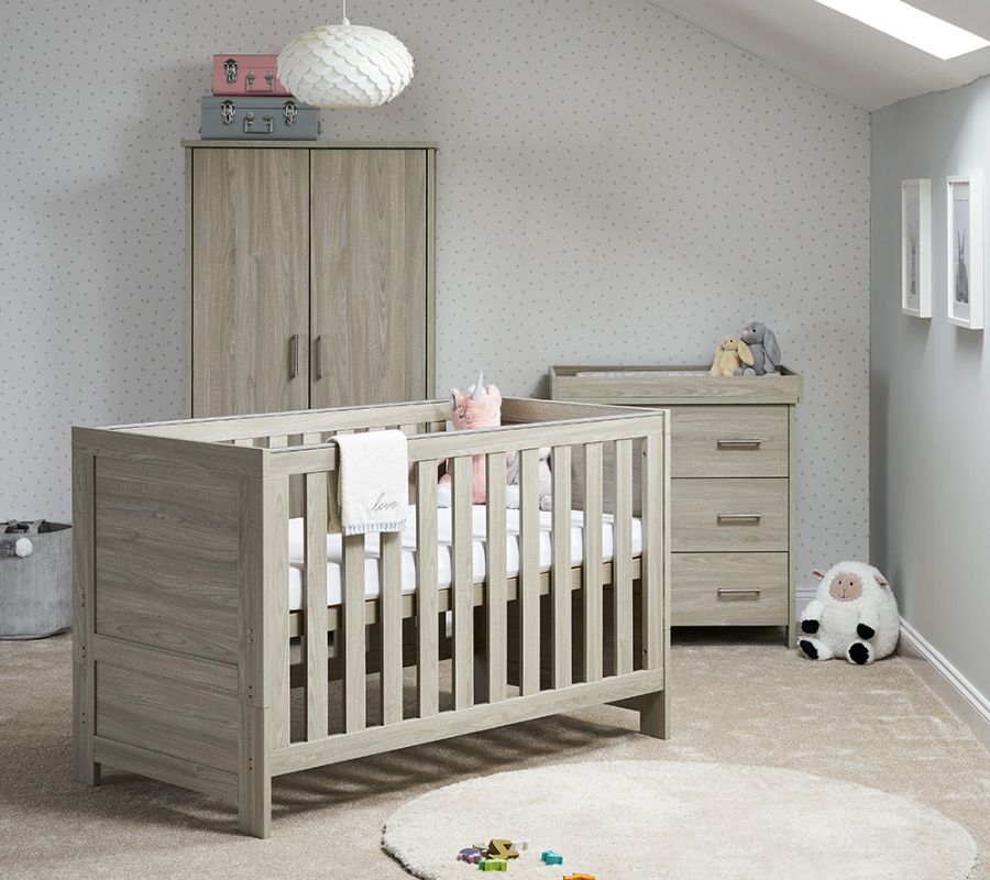 Obaby Nika 3 Piece Cot Bed Room Set & Underdrawer