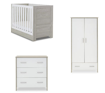 Obaby Nika Mini 3 Piece Cot Bed Room Set & Underdrawer