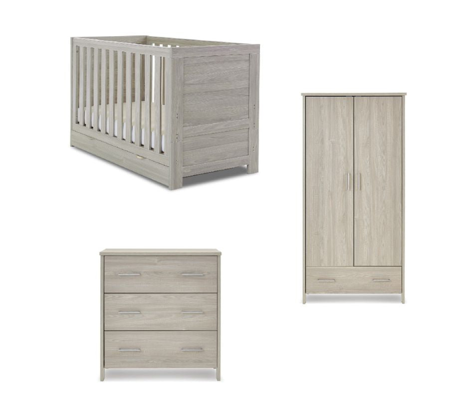 Obaby Nika Mini 3 Piece Cot Bed Room Set & Underdrawer