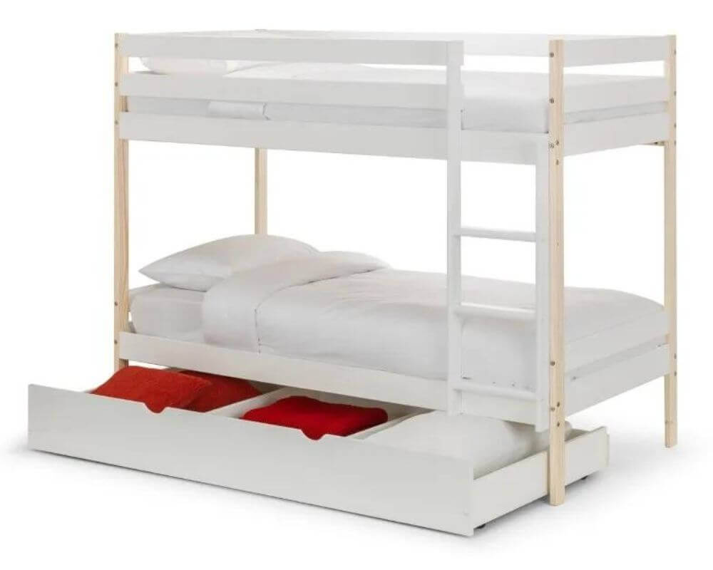 Nova Underbed/Storage Drawer with clothes in under bunk bed- White Background