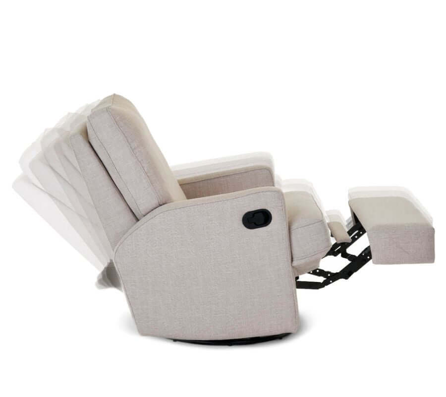 Madison Swivel Glider Recliner Chair - White Background