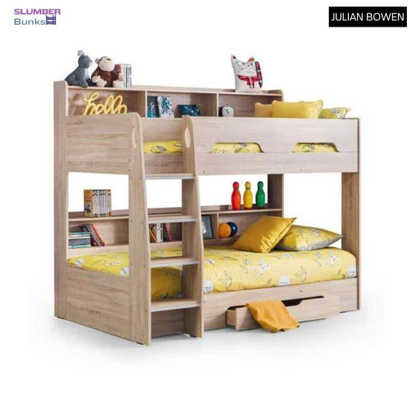 Julian Bowen Orion Bunk Bunk Beds - Sonoma Oak - Front View - White Background