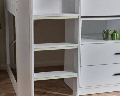 Image of a white cabin bed showing ladders - Bedroom Setting