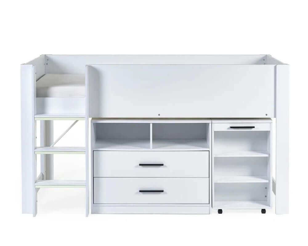 Image of a white cabin bed front view- White Background