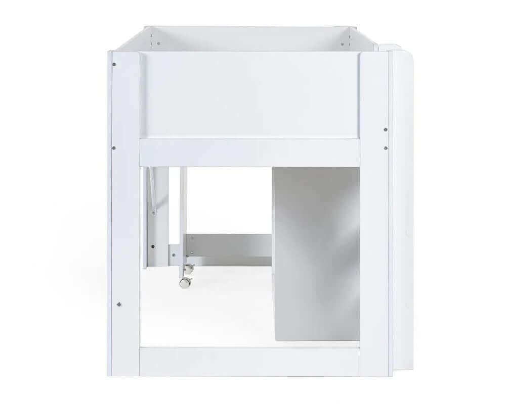 Image of a white cabin bed side view- White Background