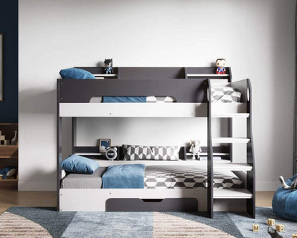 Flair Flick Bunk Beds - Grey Bunk Bed - Front View - Bedroom Setting