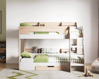 Flair Flick Bunk Beds - Oak Bunk Bed - Front View - Bedroom Setting