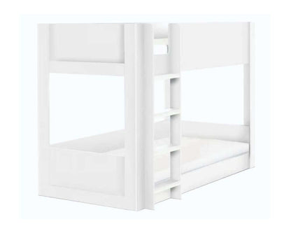 White Wooden Bunk Bed - White Background