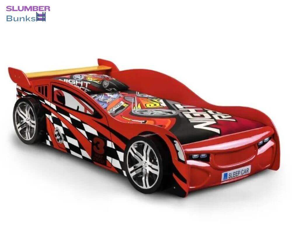 Front Image red race car kids bed - White Background