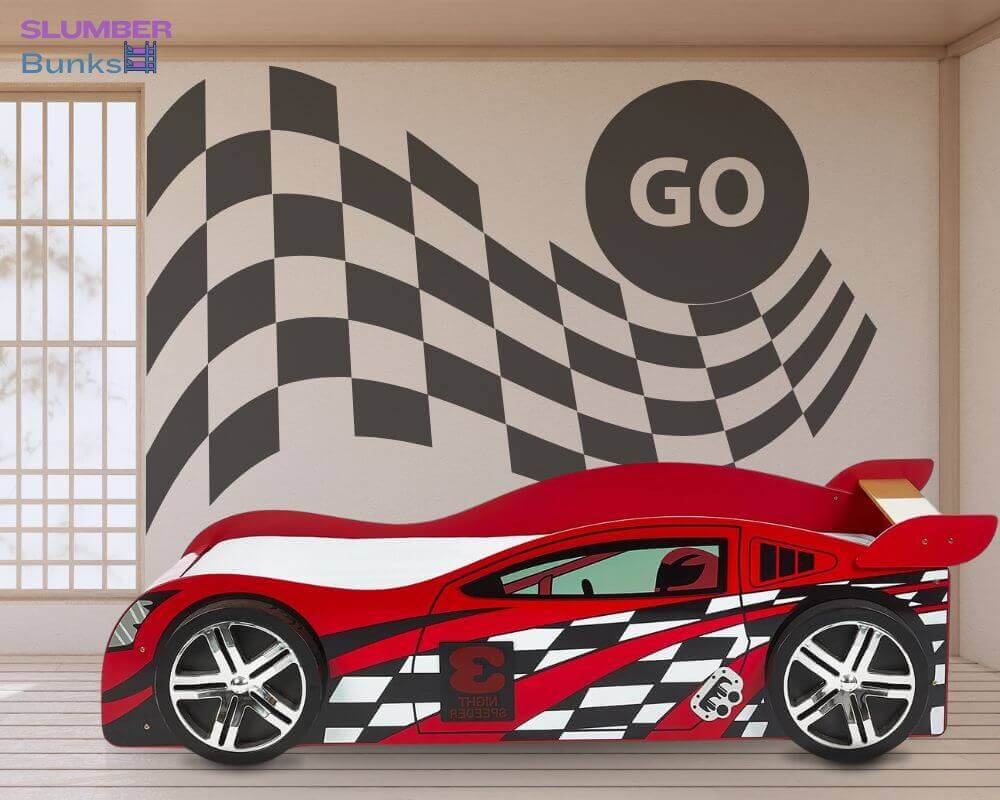 Front Image red race car kids bed - Bedroom setting