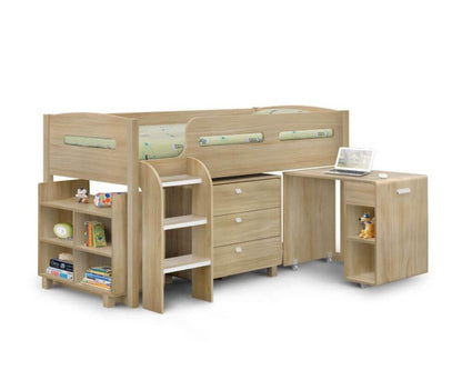 Julian Bowen Kimbo Cabin Bed - Sonoma Oak - Front Side View - White Background