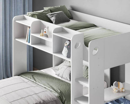 Flair Wizard L-Shaped Triple Sleeper Bunk Bed - View Of Top Bunkbed And Shelving