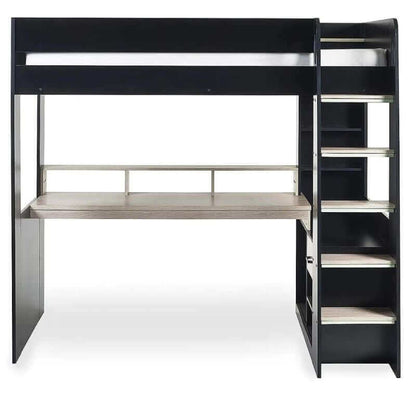 Julian Bowen Blaze Gaming Highsleeper Bunk Bed - Black/Pale Wood - Front View - White Background