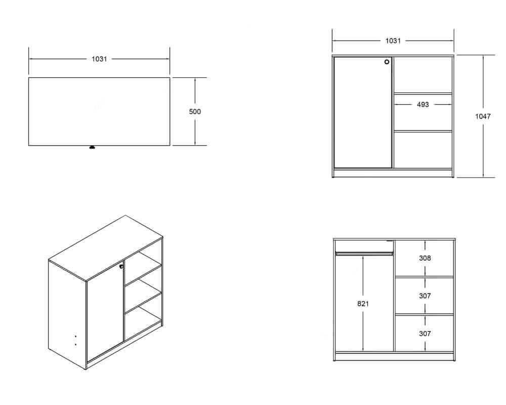 Flair Wizard Junior high Sleeper With Storage - Size Dimensions