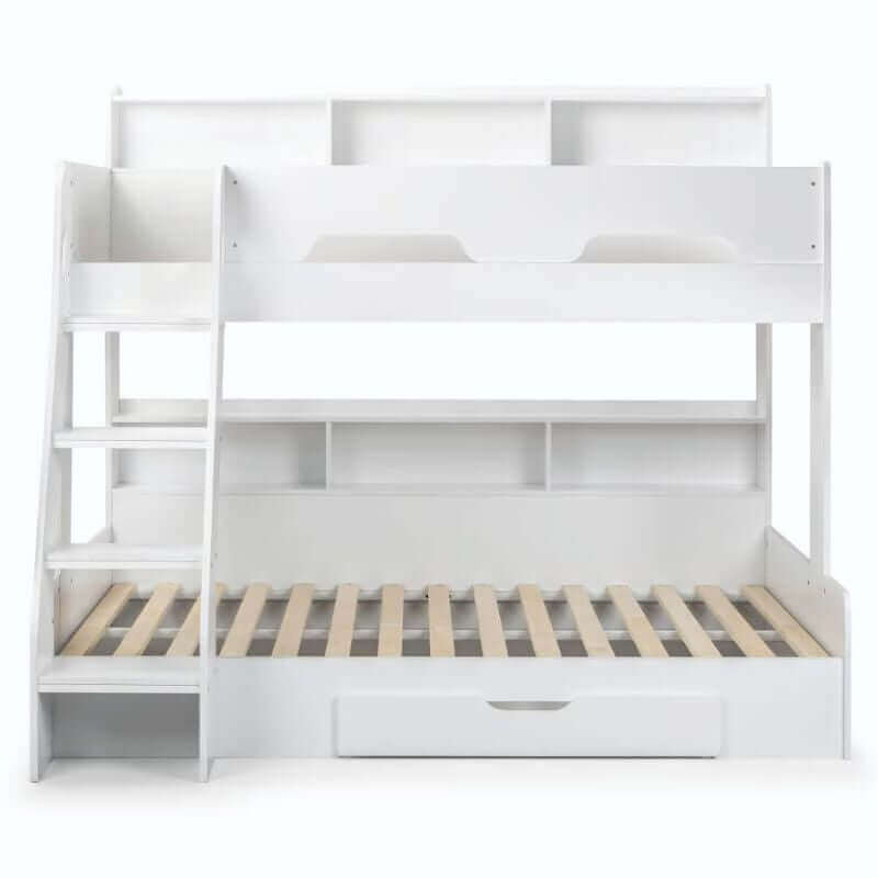 Julian Bowen Orion Triple Sleeper Bunk Bed - White Bed - Front View - White Background