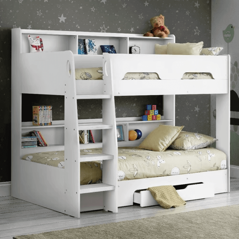 Julian Bowen Orion Bunk Bunk Beds - White - Front View With Background