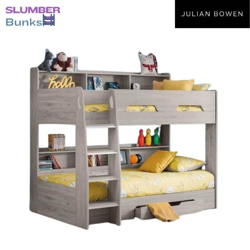 Julian Bowen Orion Bunk Bunk Beds - Grey - Front View - White Background