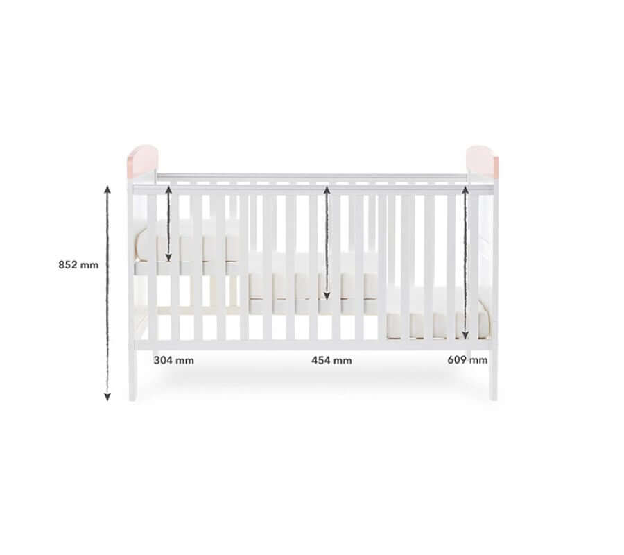 Grace Inspire Cot Bed - GUESS I can Hop - White Background