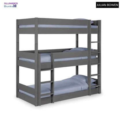 Julian Bowen Trio Bunk Bed - Anthracite - Front side View - White Background