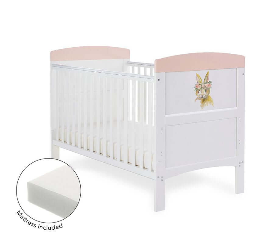 Grace Inspire Cot Bed & Under Drawer - White Background